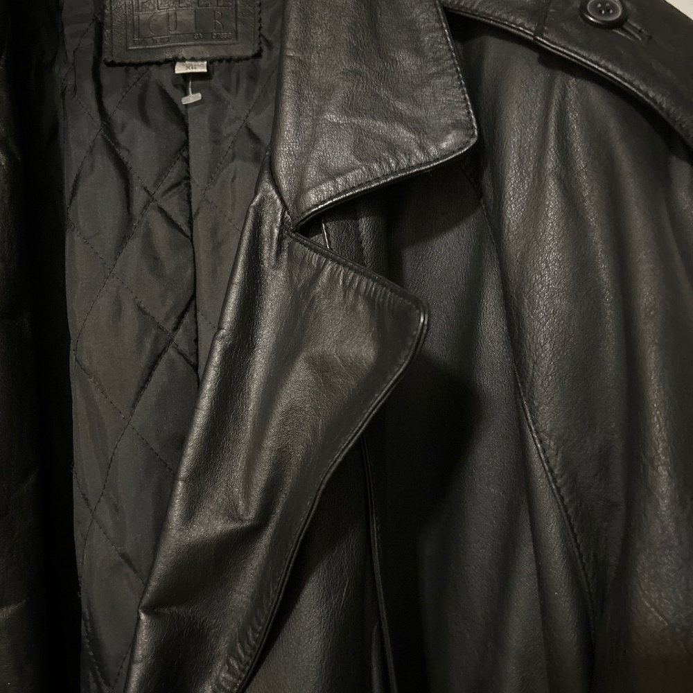 Men’s leather trench coat
